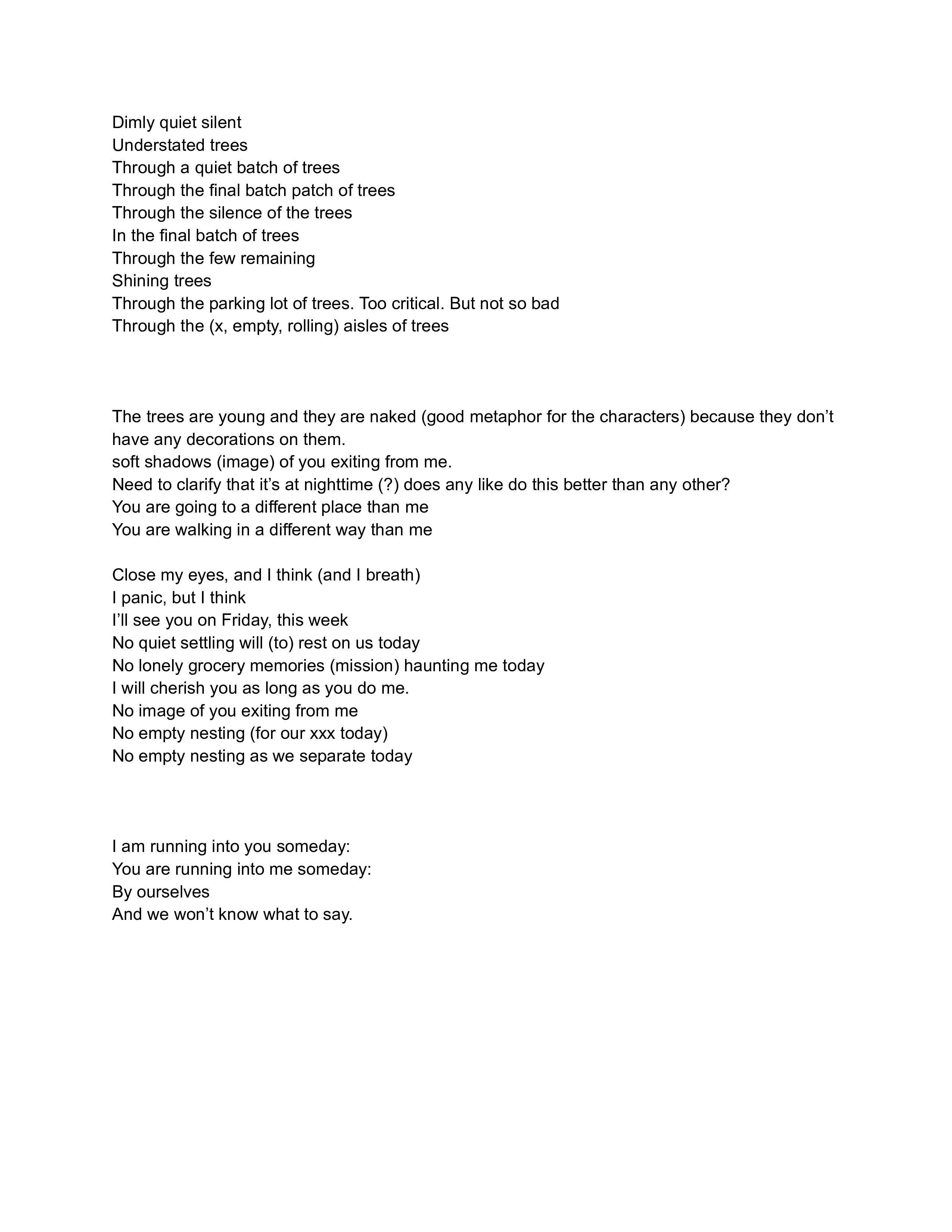 Losing a Friend Lyrics Sheet 3